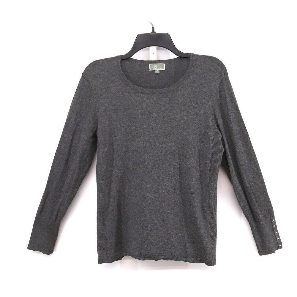 JM Collection Sweater Womens Small Long Sleeve Button Cuff Pullover Top